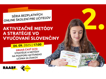 Aktivizačné metódy a stratégie vo vyučovaní slovenčiny | 04.09.2025