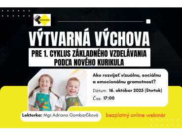 Výtvarná výchova pre 1. cyklus základného vzdelávania podľa nového kurikula | 16.10.2025