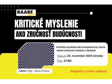 Kritické myslenie ako zručnosť budúcnosti | 26.11.2025